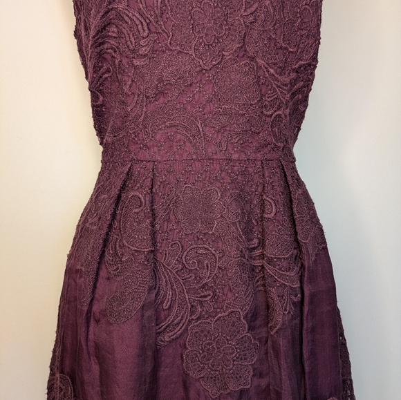 Yoana Baraschi Purple Lace Midi Dress - Picture 6 of 14